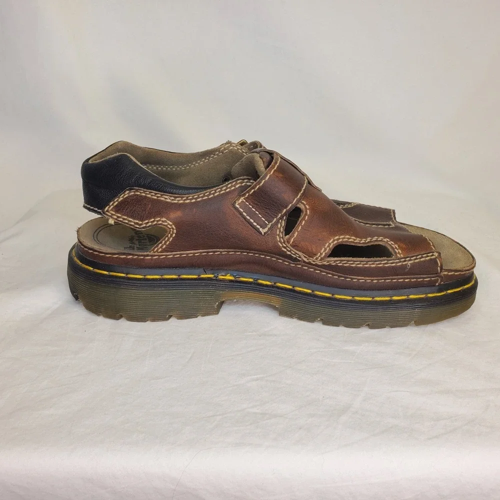 Vintage 90's Dr. Martens AirWair 8A60 Chunky Fisherman Sandals Mens 12 Brown